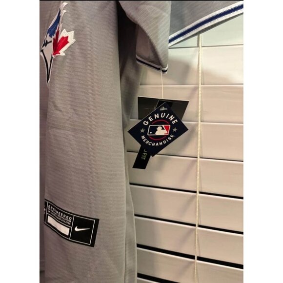 MLB Toronto Blue Jays Vladimir Guerrero Jr #27 Sewn Jersey Large Gray NWT - Picture 3 of 5